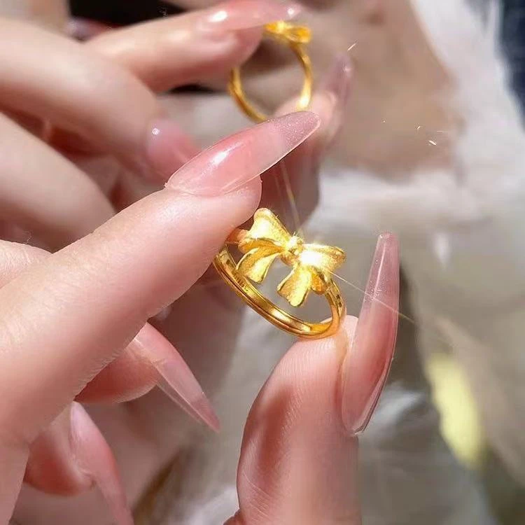 <见面礼>新款蝴蝶结在逃公主戒指