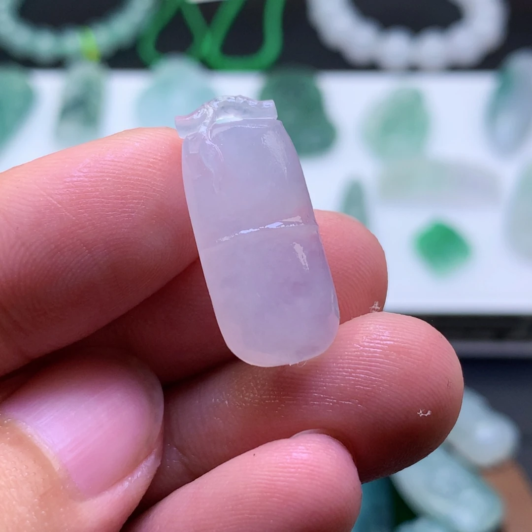 定制翡翠未镶嵌白冰竹节