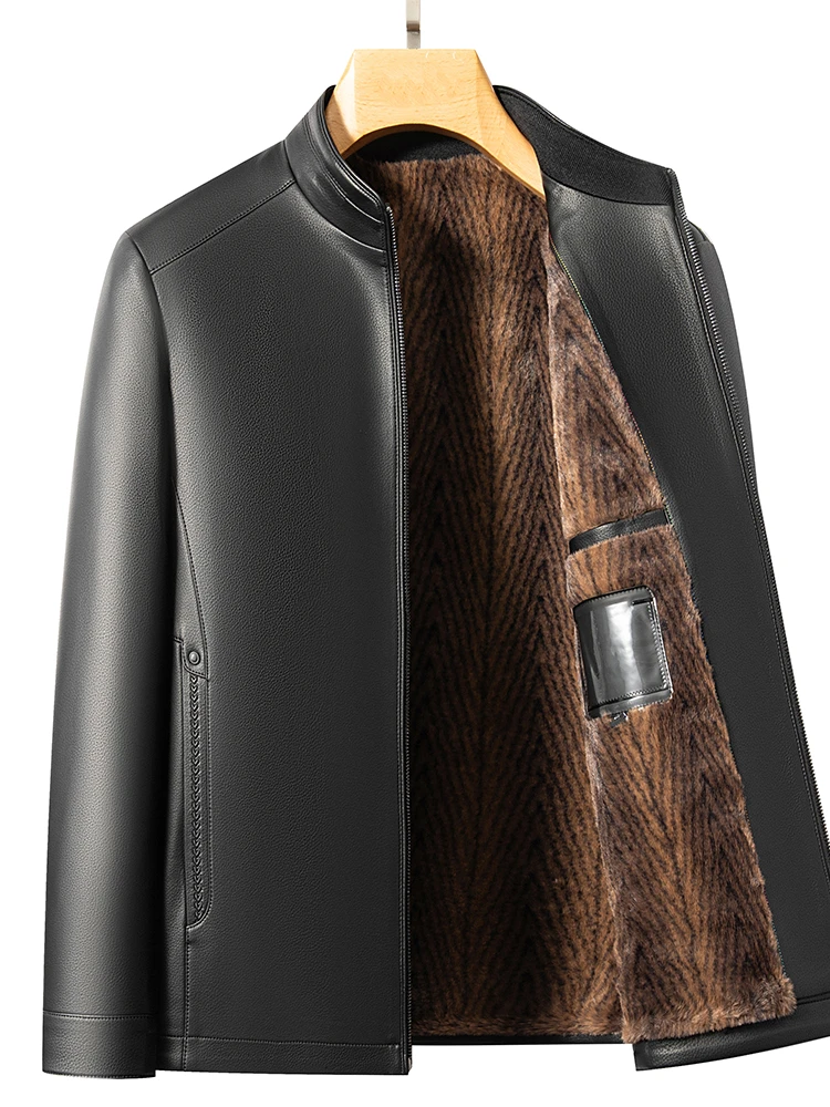 [海宁精选]男士新款2025秋冬高端山羊皮真皮皮衣时尚休闲夹克外套