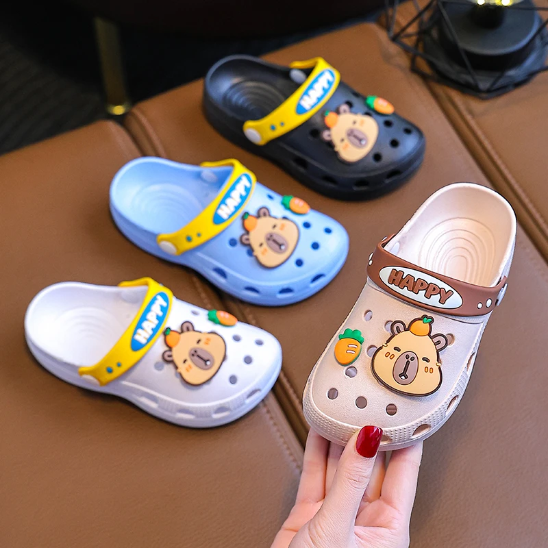 【亏本冲量】卡皮巴拉儿童夏季超软防滑包头洞洞鞋室内外可爱沙滩鞋