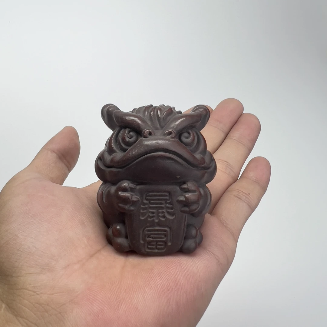 原矿石红小龙人创意把玩宜兴紫砂茶宠陶瓷十二生肖主人杯雕刻茶道