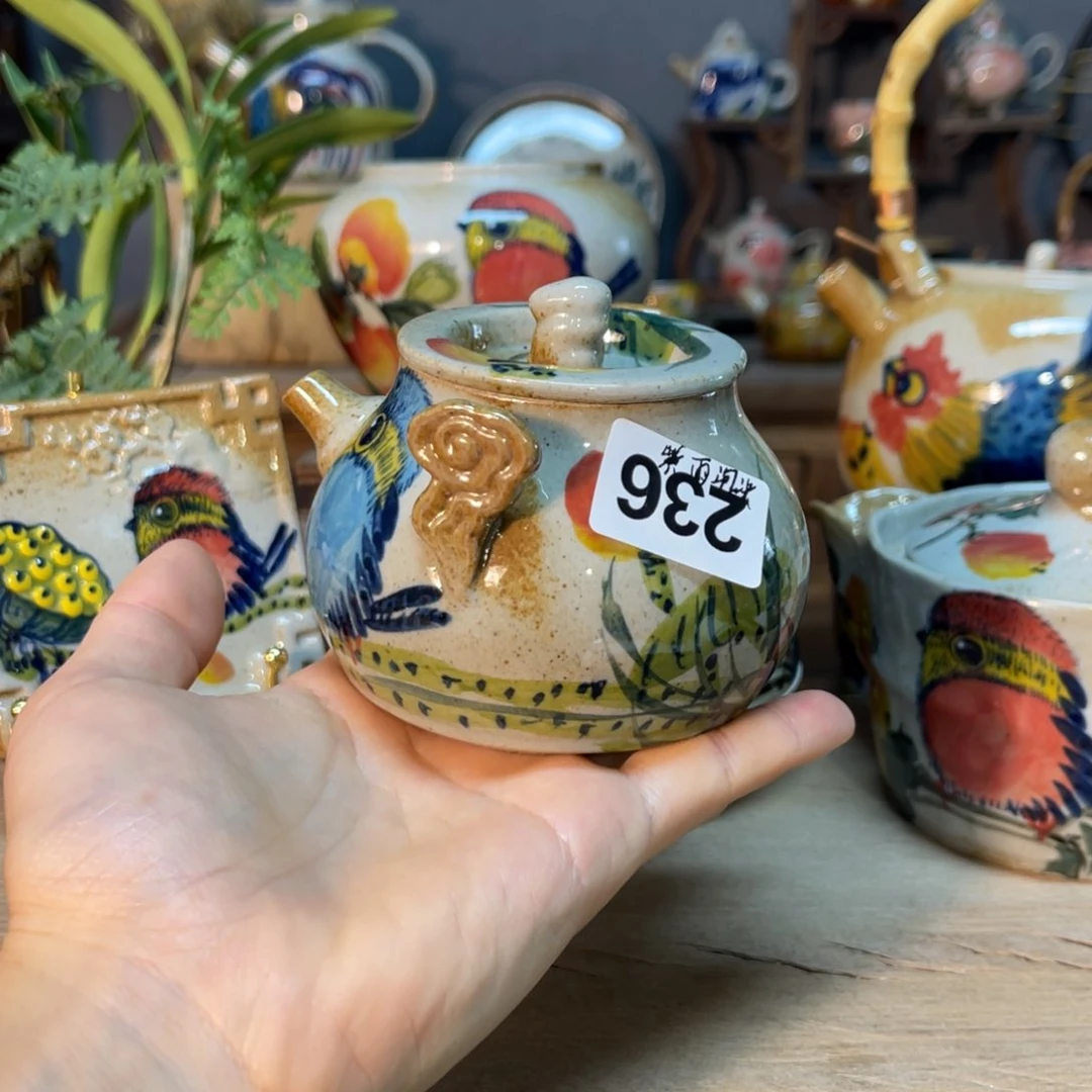 杯紫****素浅陶瓷手工手绘