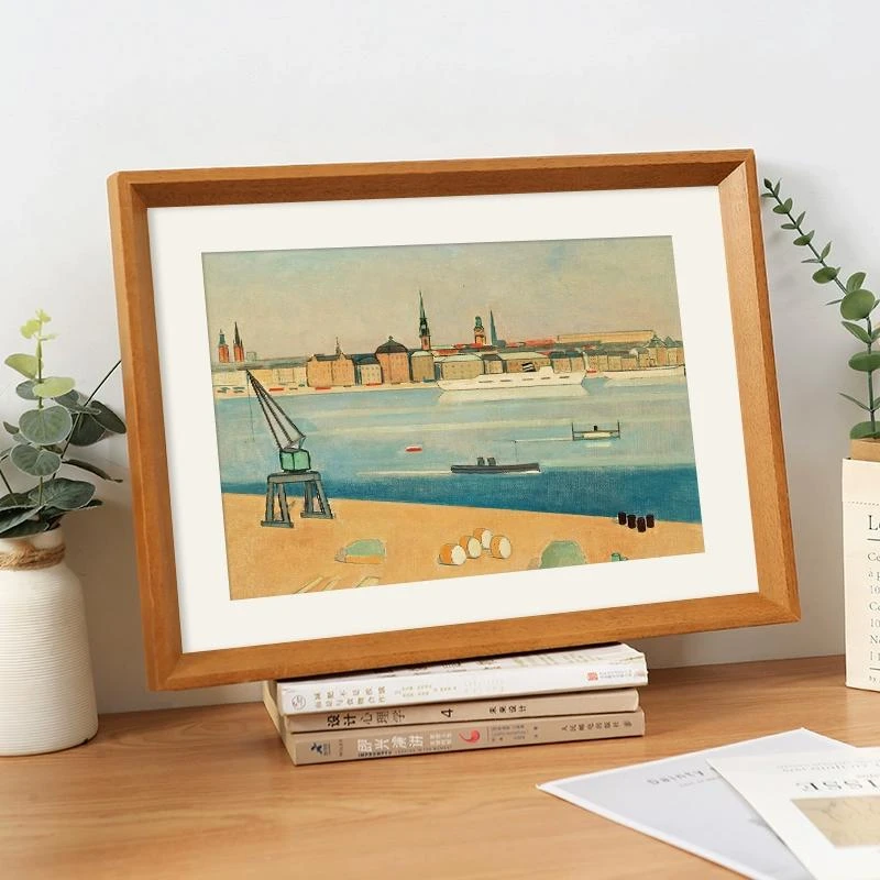 实木相框挂墙高级感画框摆台4K8开油画装裱10寸12寸14海报外框架