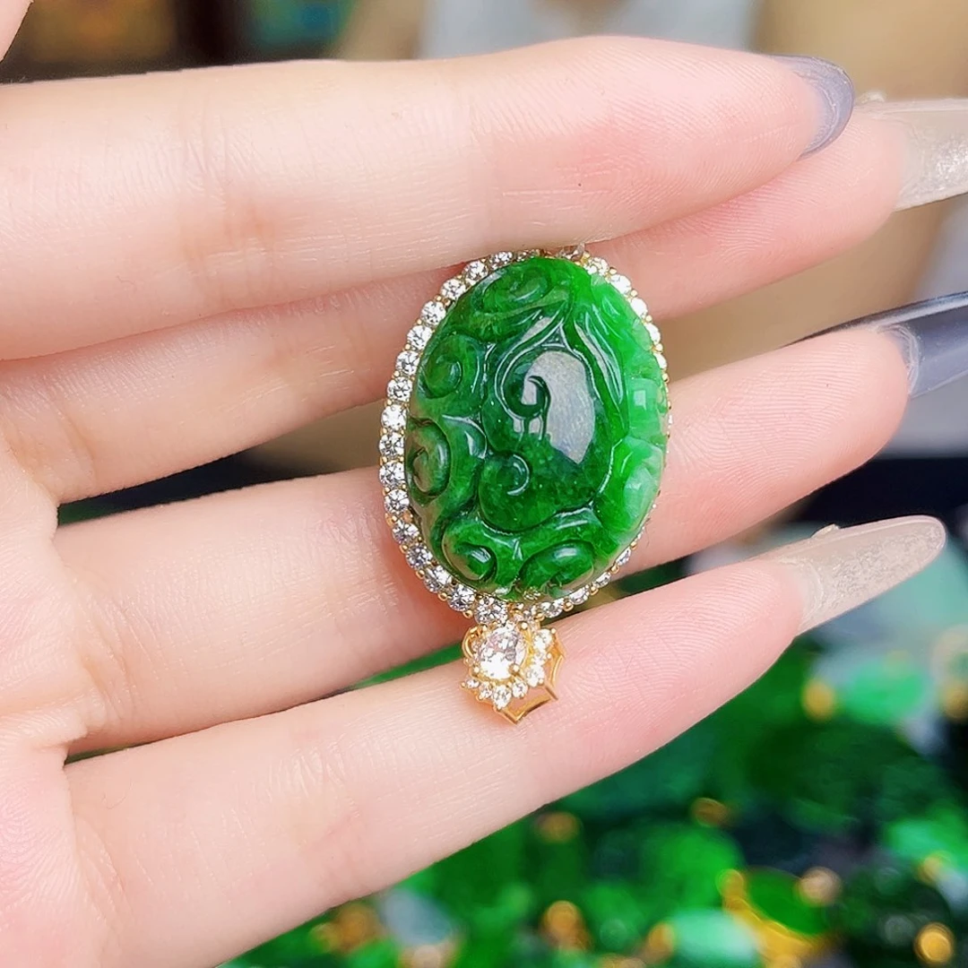 颈饰银S925镶嵌翡翠多样性