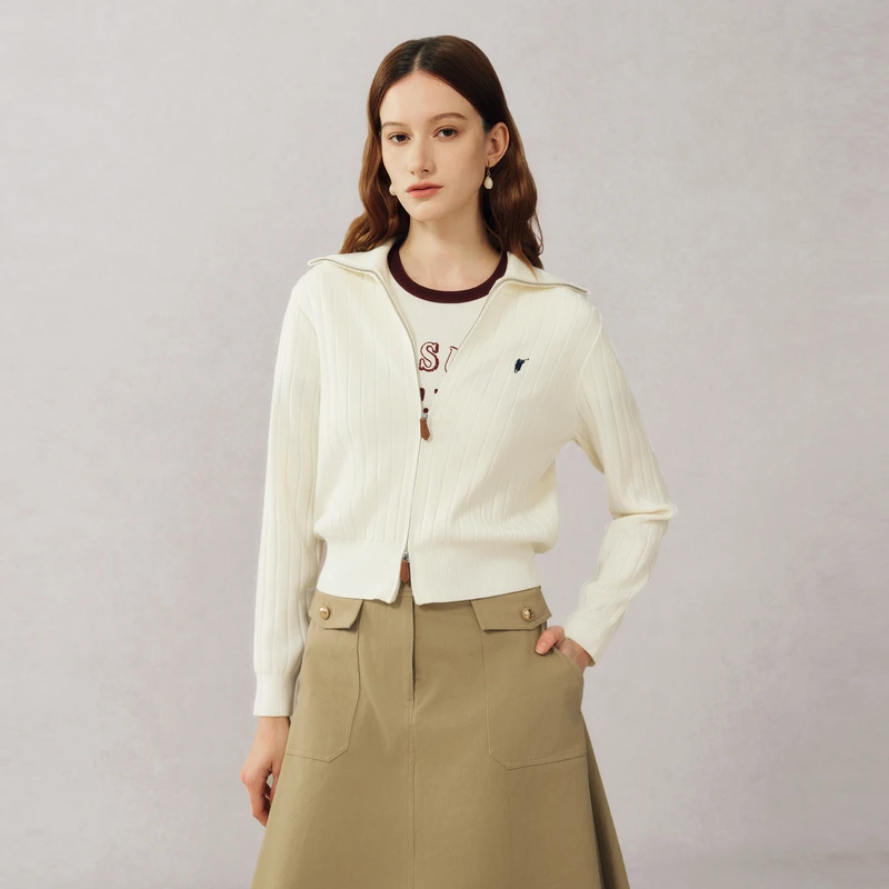 POLOWALK2025春季新品女式长袖针织衫