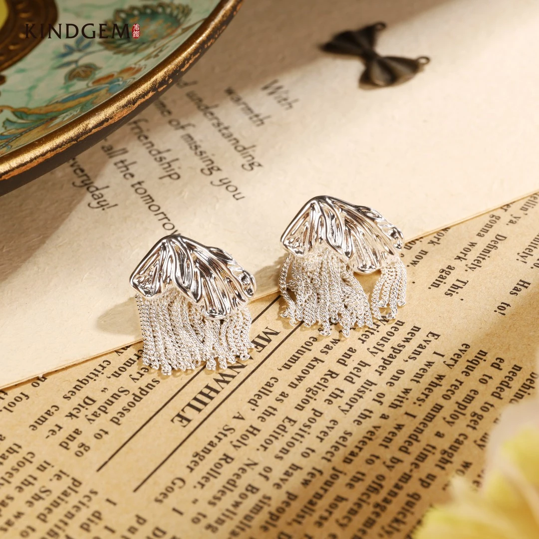 铜合金耳饰 银色短款流苏精致轻奢百搭时尚耳环 BV62XIPC-28477