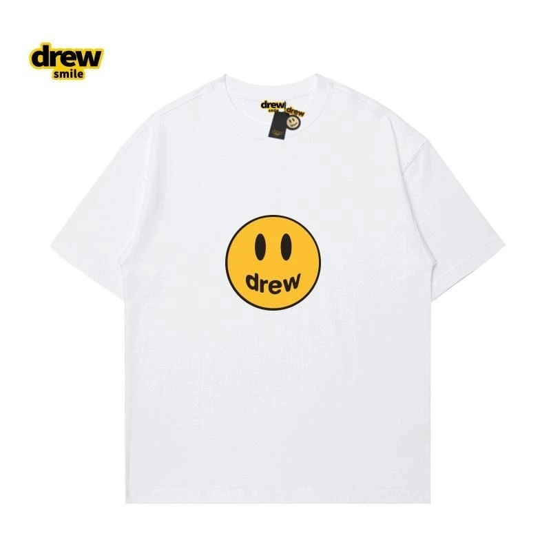 drew笑脸短袖经典百搭潮牌半袖运动户外休闲情侣夏季透气印花圆领
