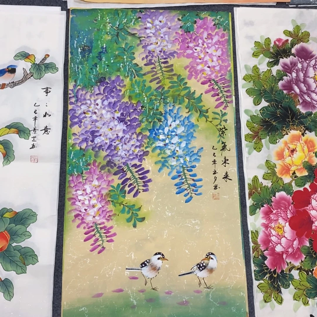 国画尺寸100✖️50三尺精品手绘画