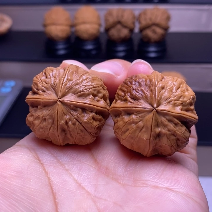 把件文玩核桃聚宝盆四楞34