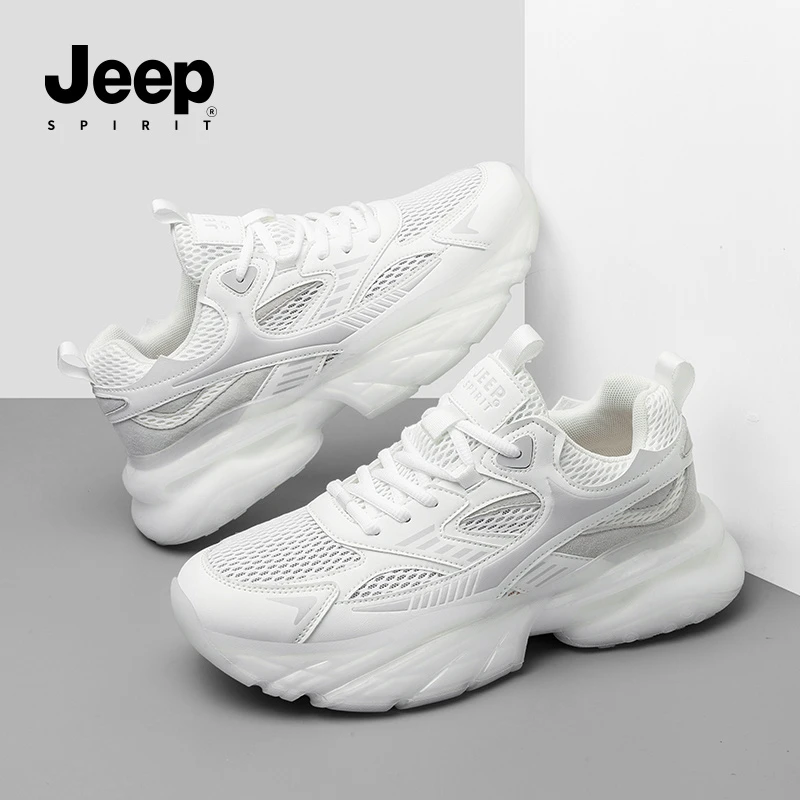 JEEPSPIRIT吉普男鞋时尚新款休闲老爹鞋百搭运动鞋子男款网面透气