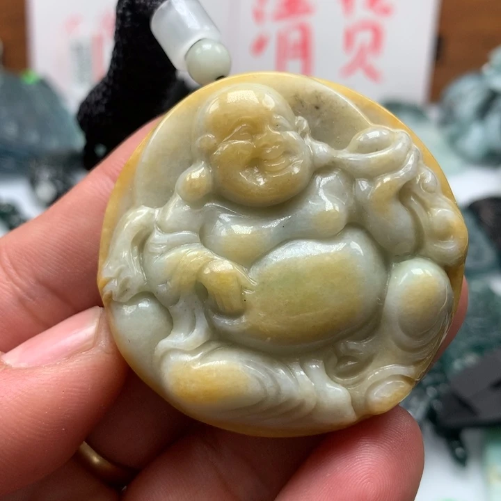 翡翠颈饰未镶嵌保真天然a货翡翠
