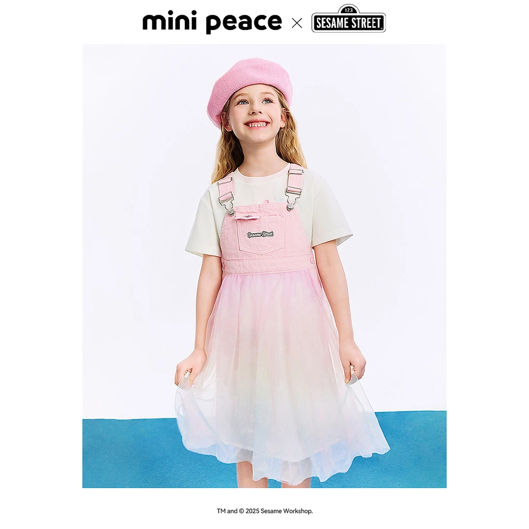 MINIPEACE×芝麻街联名太平鸟童装女童连衣裙夏季裙子时尚背带裙