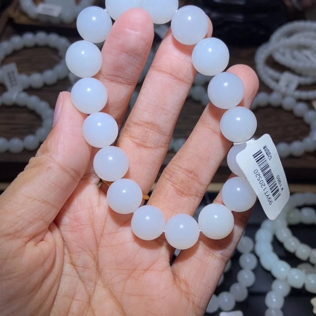 是***呢和田玉未镶嵌手串12m圆珠