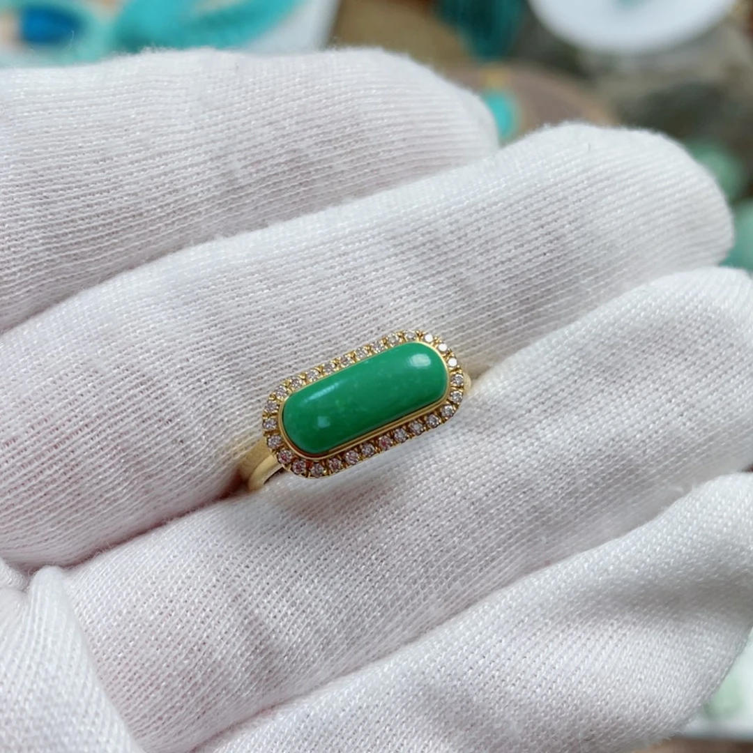 绿松石珠宝奇石18K金镶嵌