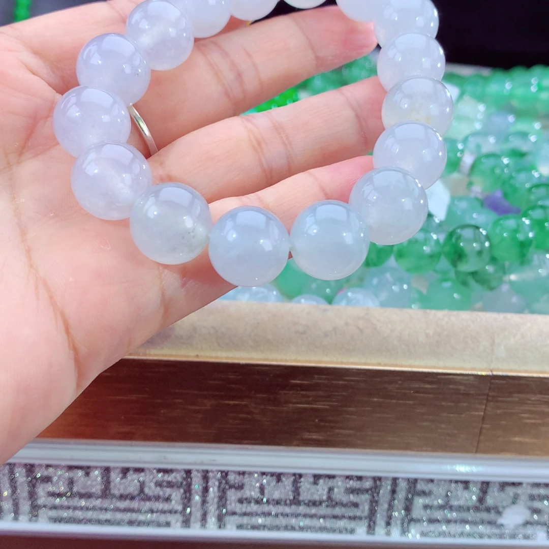 毛***子未镶嵌手串翡翠天然缅甸翡翠