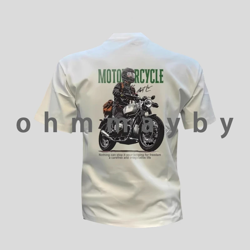 ohmmayby新款重磅美式短袖t恤男潮牌潮流印花半袖体恤打底衫上衣