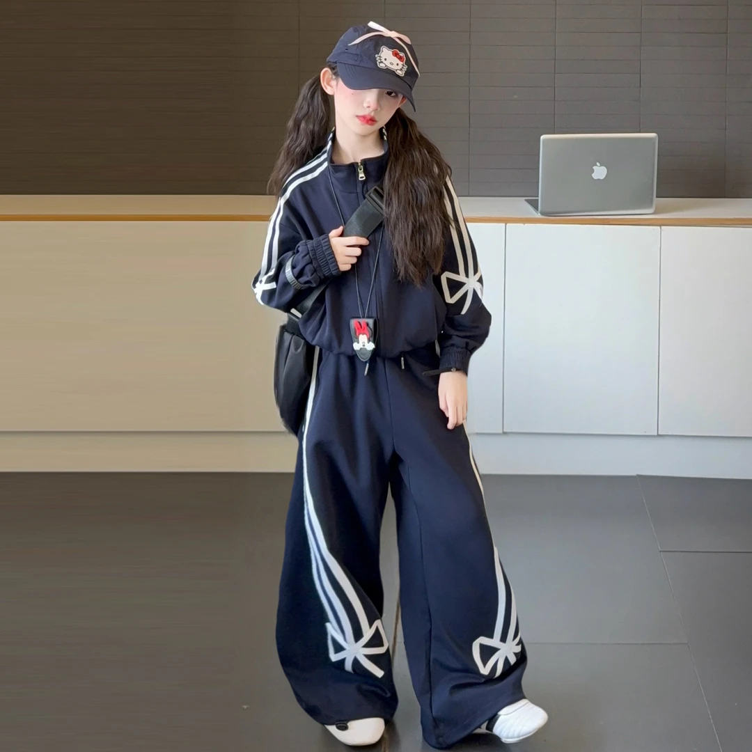 女童卫衣套装春秋2025新款中大童洋气女孩外套儿童秋装运动两件套