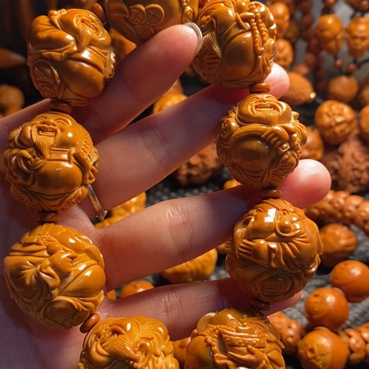 吊坠橄榄核哇***鱼微上色精品财神