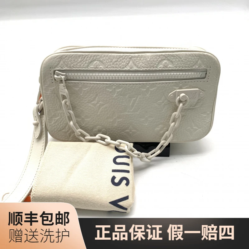 99新 LouisVuitton/路易威登 LV 白老花压印手拿包/10020827 白色