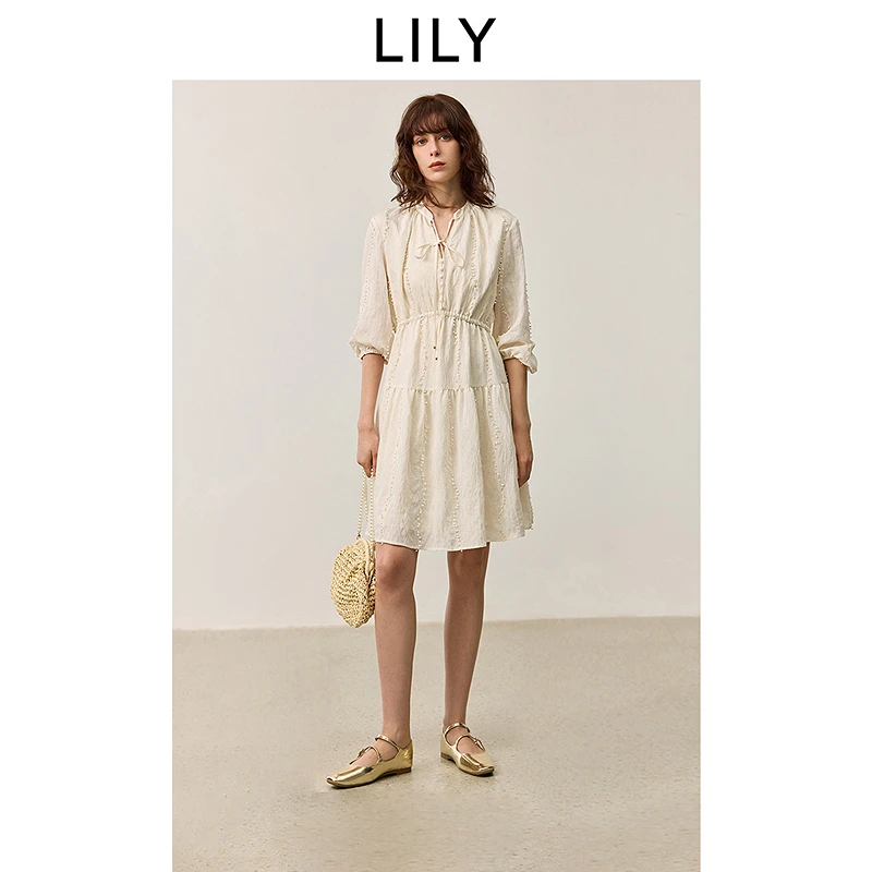 【柜姐专享】LILY2024秋新款连衣裙124319C7975
