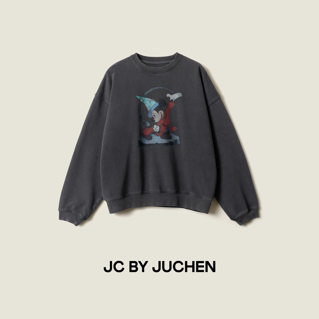 奇幻魔法夜米奇VTG水洗棉宽松圆领卫衣 FW044303