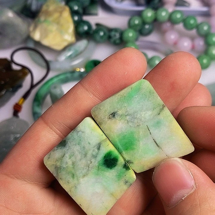 翡翠散珠天然翡翠A货挂件