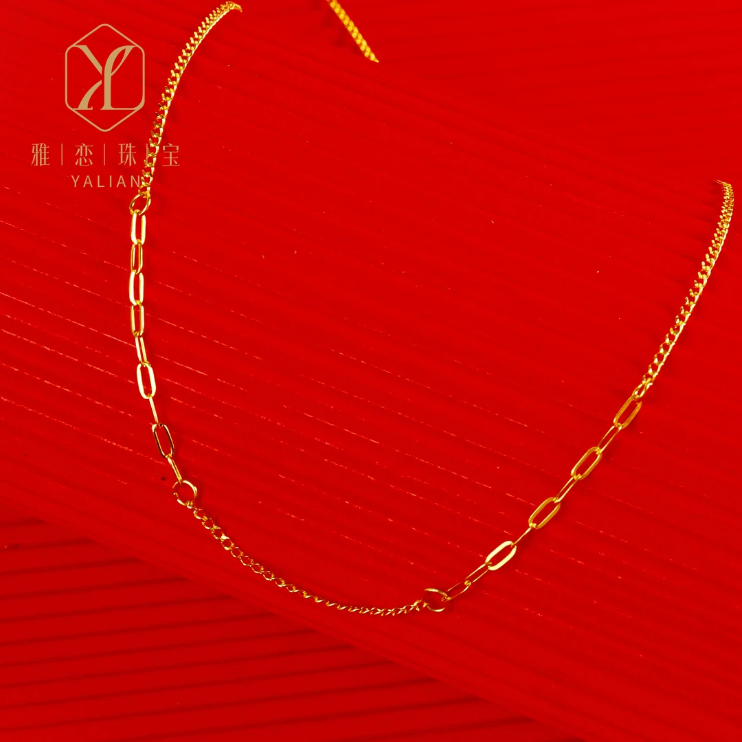 链子足银 足银999 45cmAB侧身链 时尚百搭 简约素链 精致女士