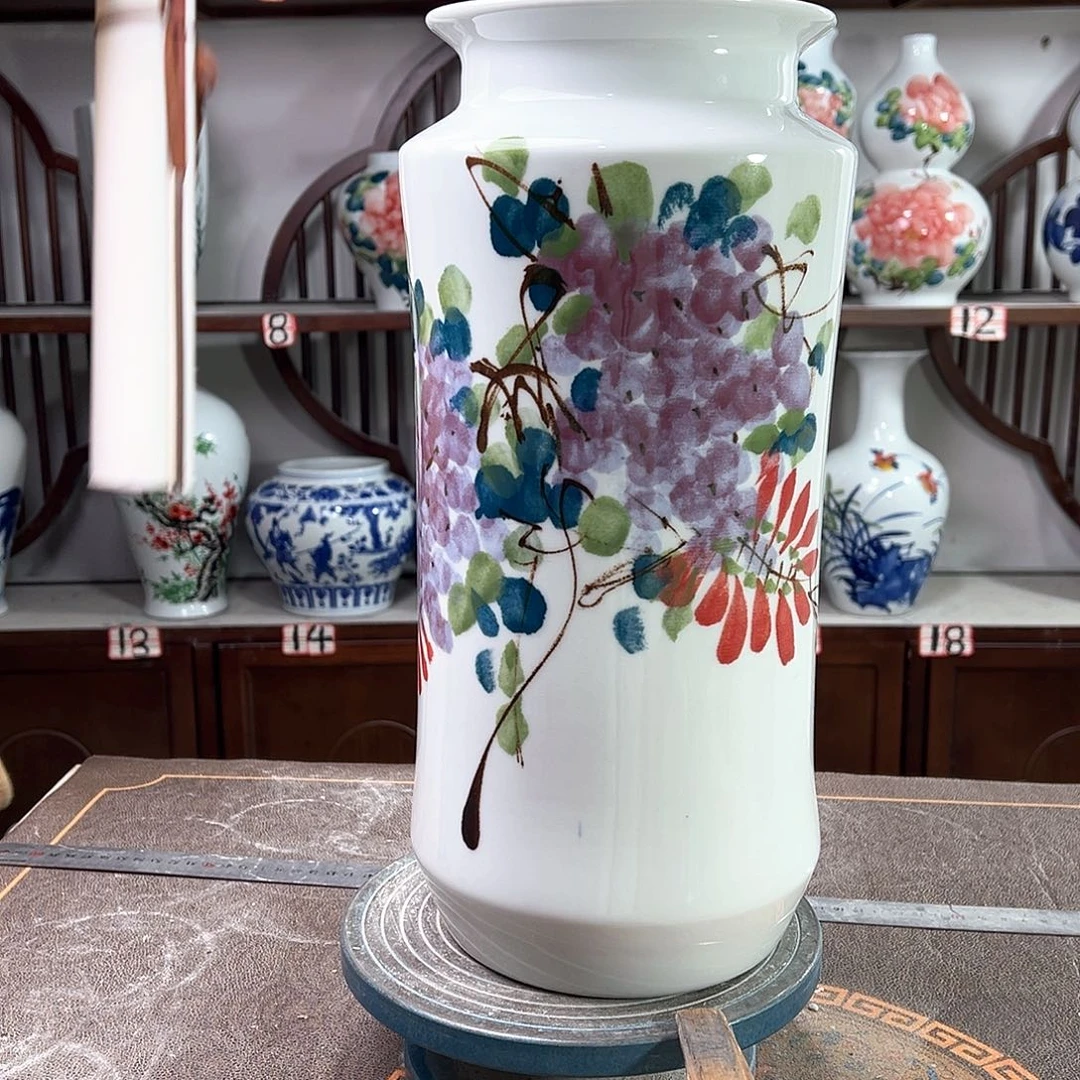 摆件景德镇陶瓷书紫藤