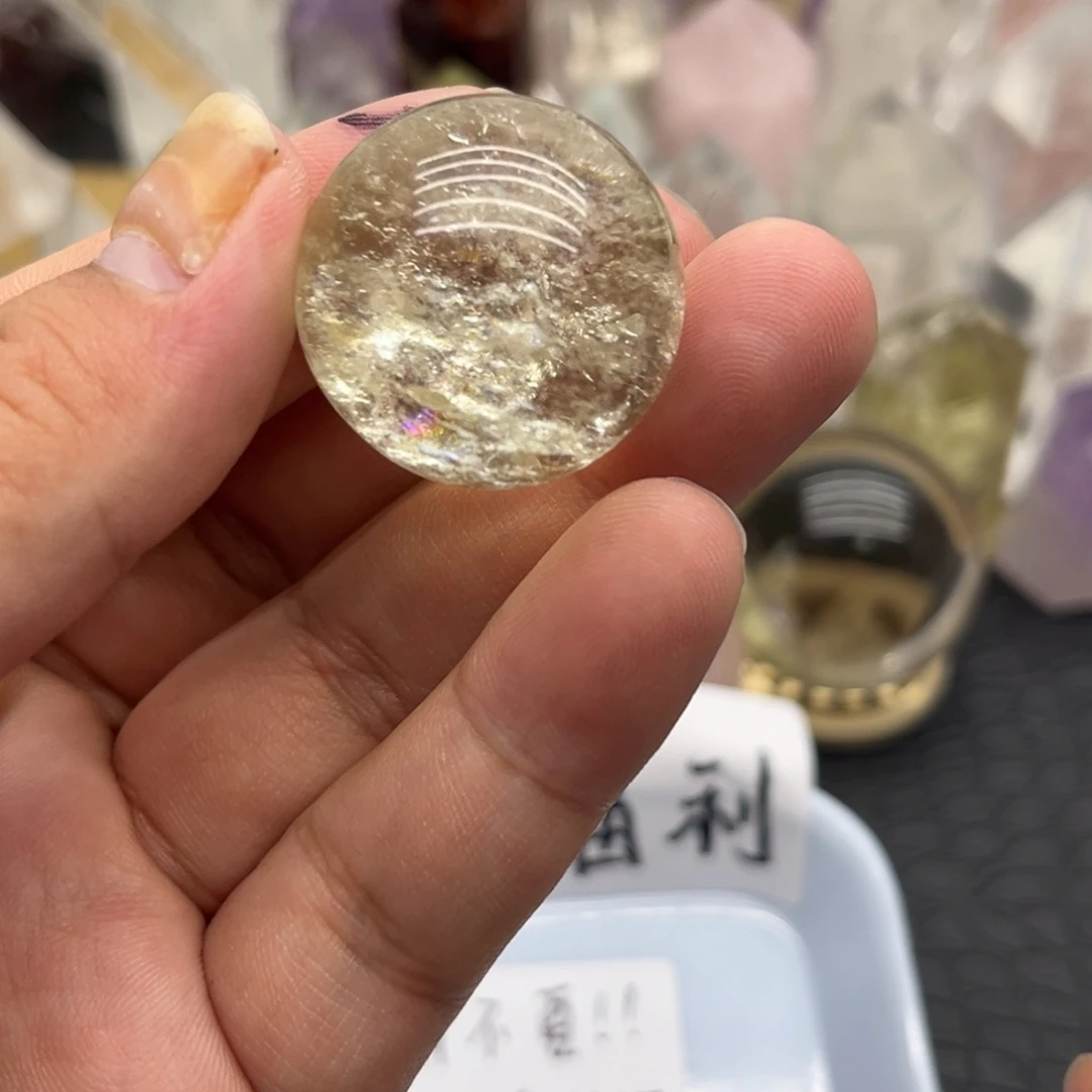 未镶嵌水晶珠宝半成品14 黄水晶球27mm