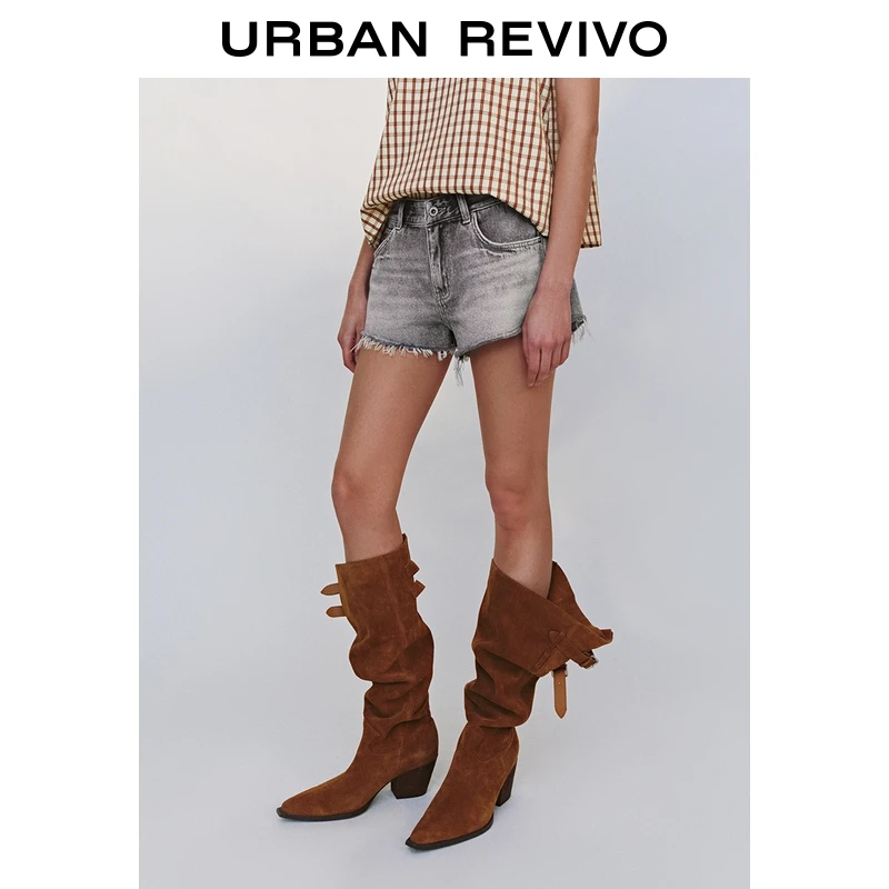 UR2025秋季新款女装潮流街头感休闲须边牛仔短裤UYY850194