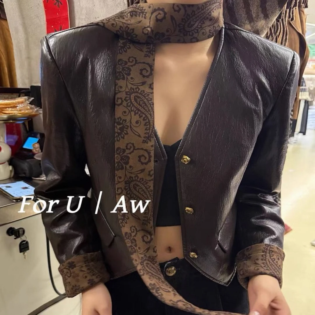 【CXX】网红气质时尚复古皮外套