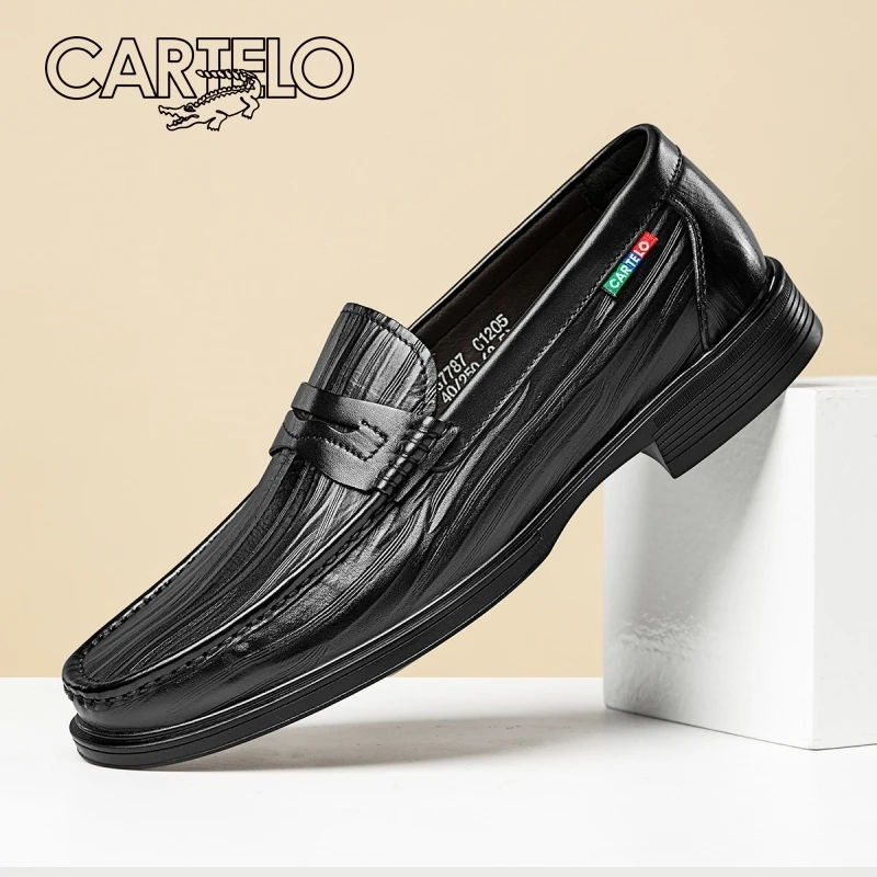 卡帝乐鳄鱼男鞋秋冬新款头层牛皮一脚蹬豆豆鞋舒适百搭鞋子男款