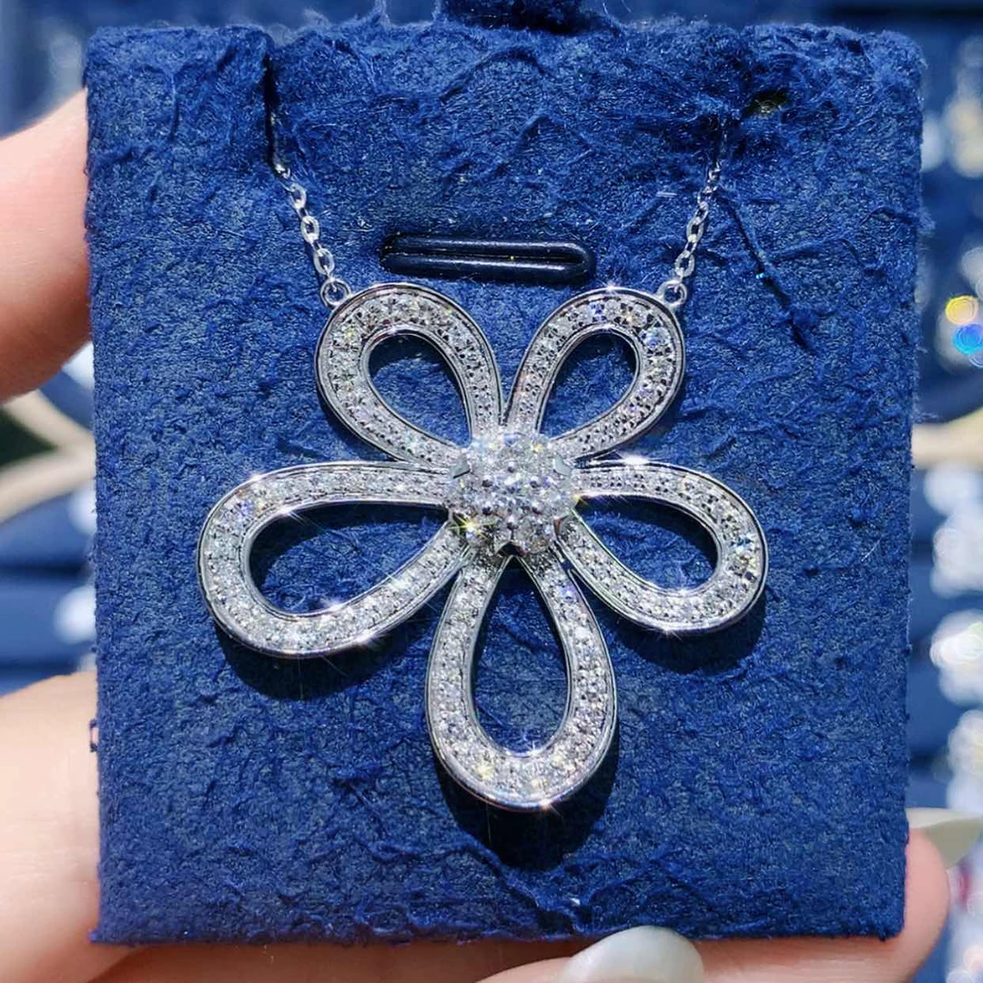 【闪购商品】颈饰钻石18K金镶嵌大五花项链6.1g