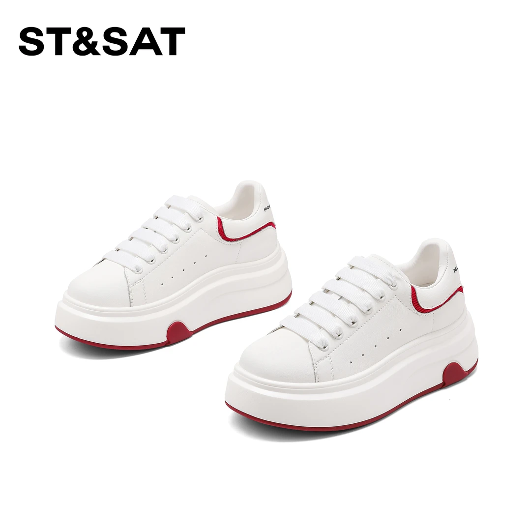 St&Sat/星期六小白鞋女款2025新款爆款小众百搭网红休闲厚底板鞋