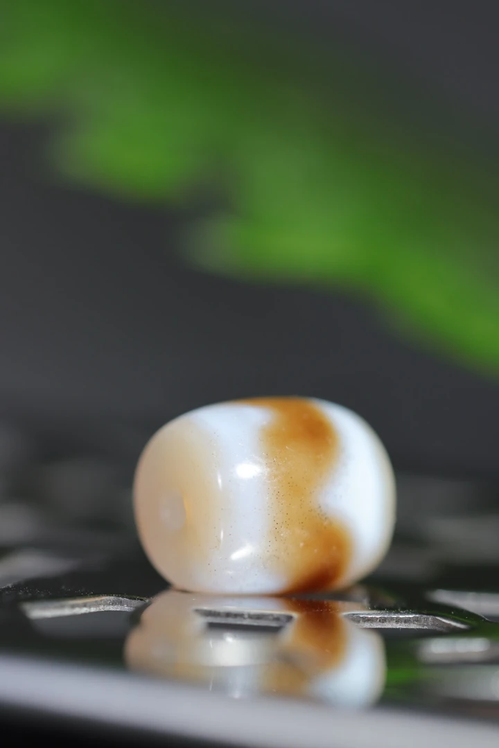 白心台珠 蚀花玛瑙珠