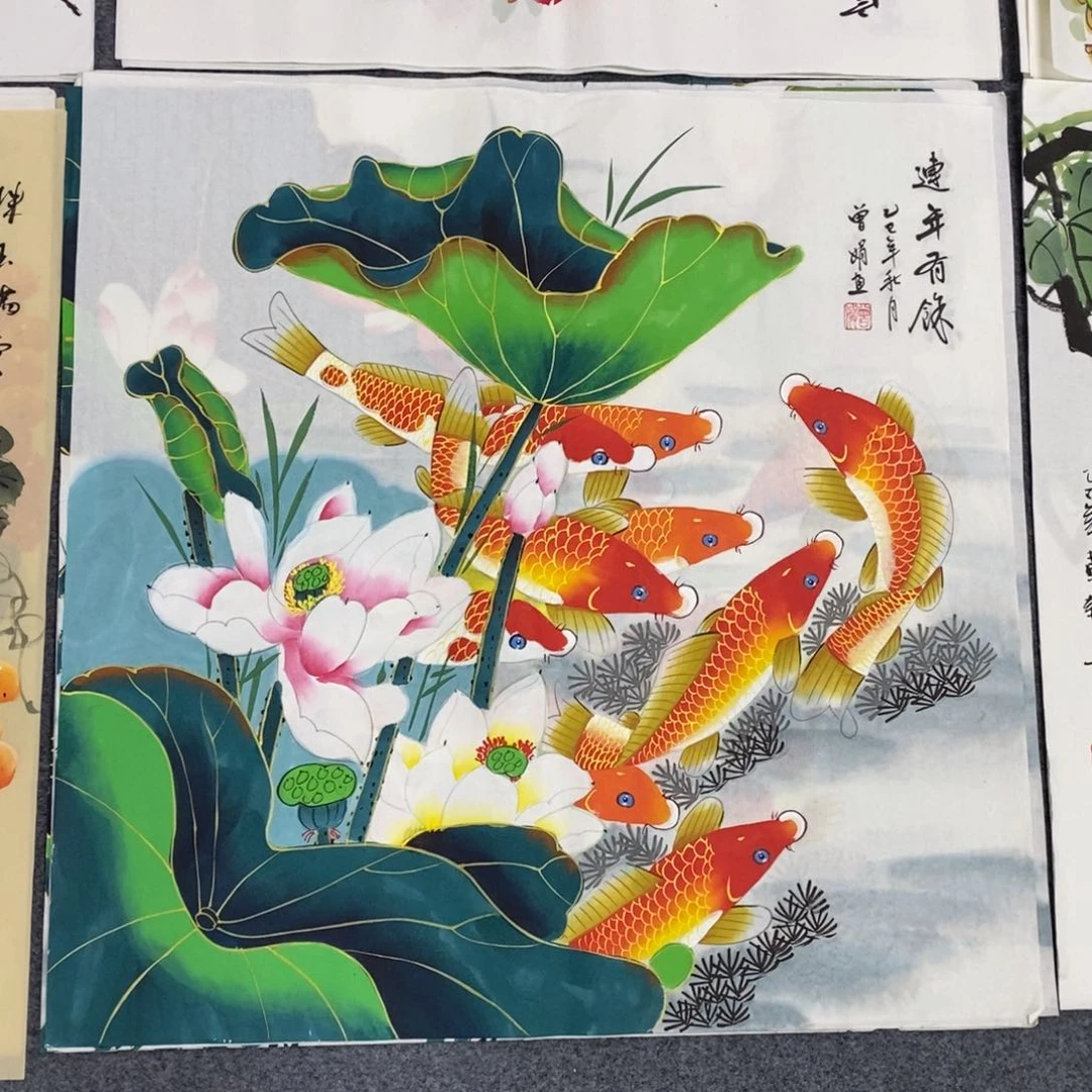 国画尺寸70✖️70精品斗方手绘画