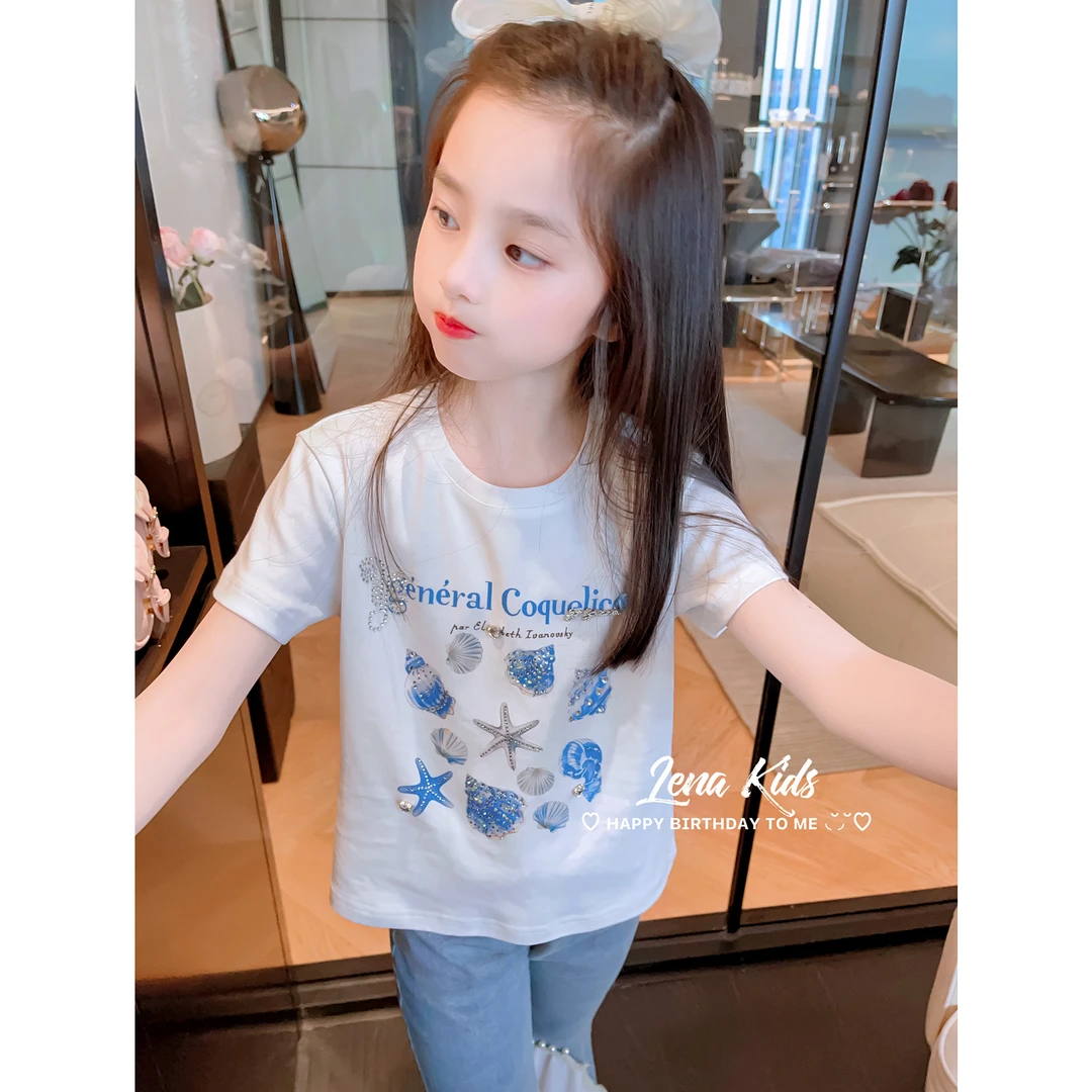 【现货】MOANA【贝壳海螺·夏日风甜美T恤牛仔裤套装】25050503