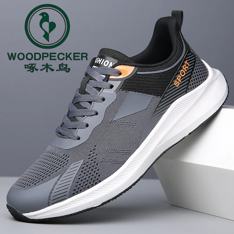 啄木鸟正品运动鞋男士四季网面男鞋软底透气百搭欧若风跑步鞋