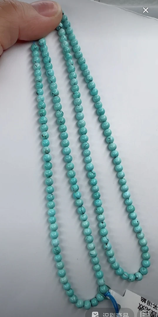 天然原矿绿松石米珠链
