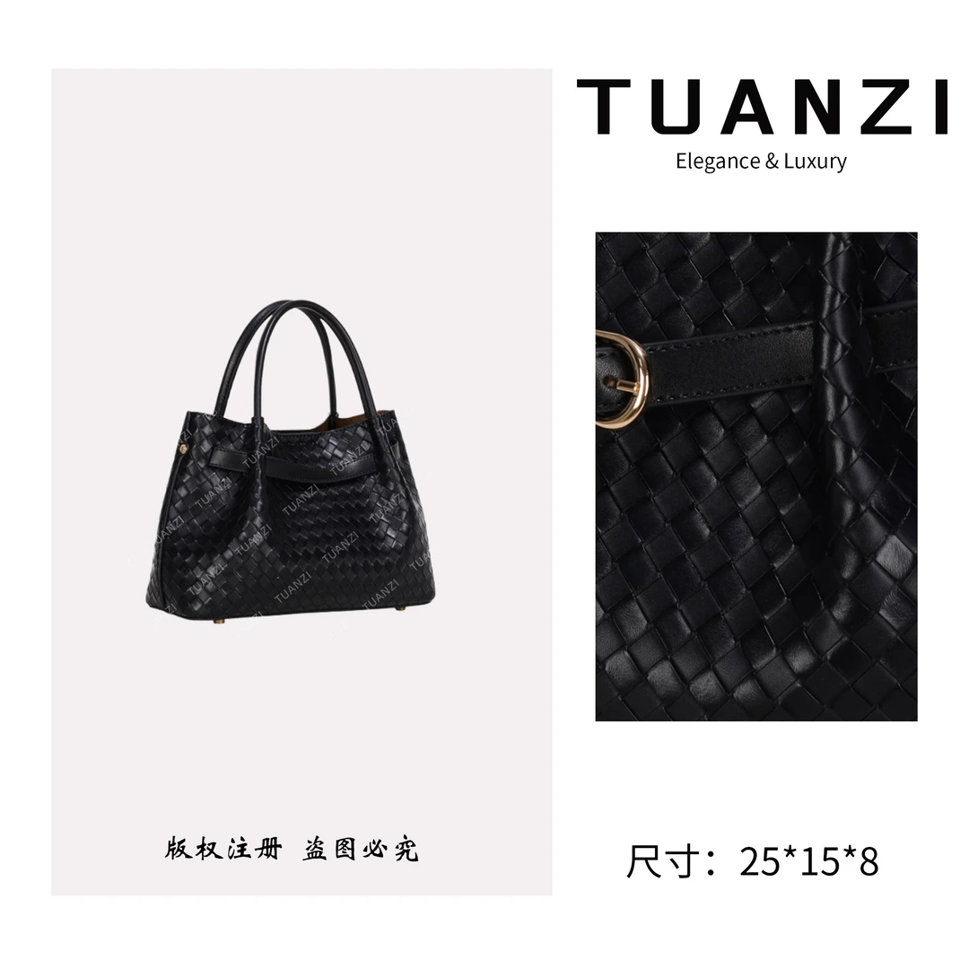 TUANZI『高端玩家』原创设计秋冬新款手提斜跨包 GQ-1829-黑色