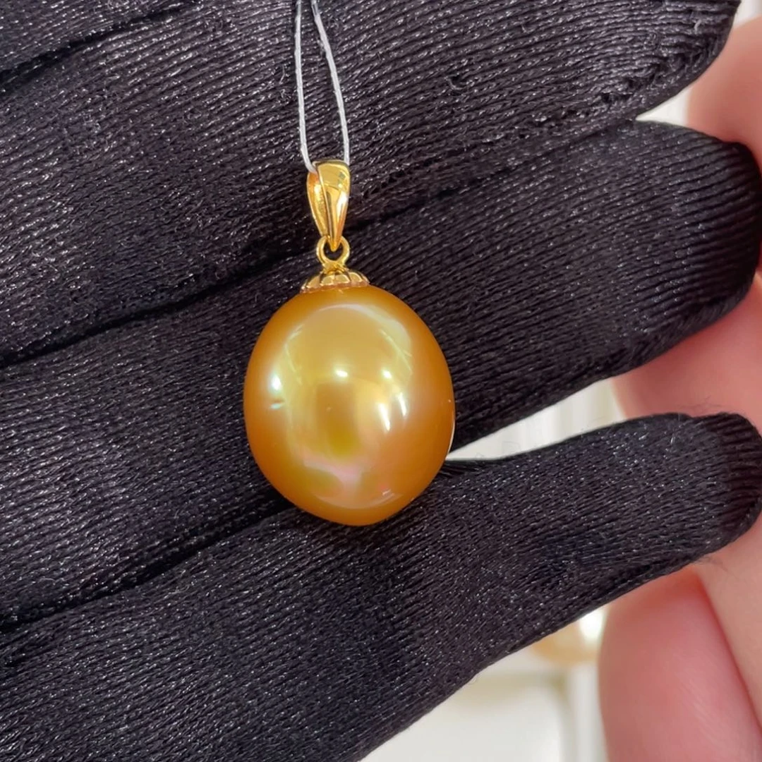 18K金镶嵌海水珍珠吊坠(不含链)13.4mm