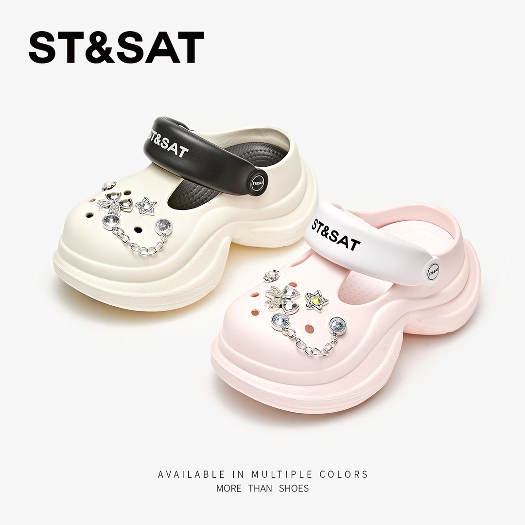 星期六童鞋女童洞洞鞋凉鞋女孩拖鞋宝宝凉拖儿童鞋子1955