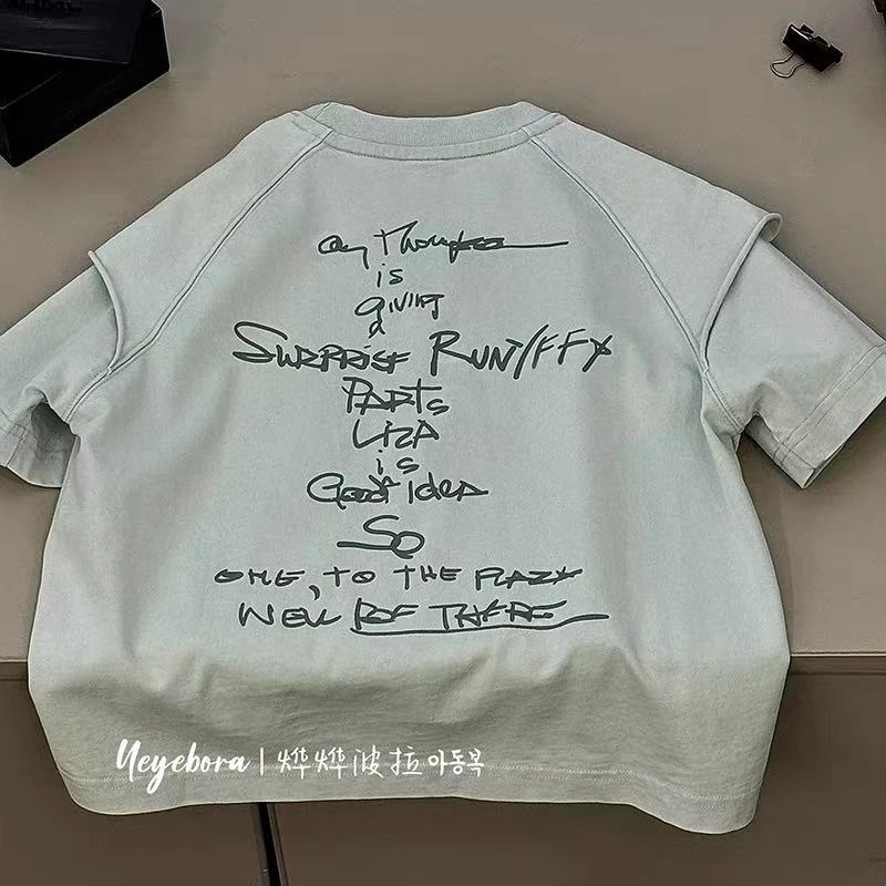 男童洋气短袖t恤夏季2025儿童字母半袖t中大童衣服女童上衣