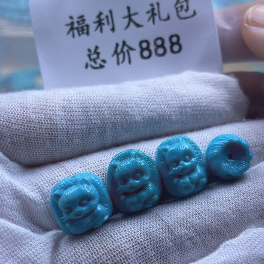 绿松石未镶嵌天然原矿绿松石雕刻件