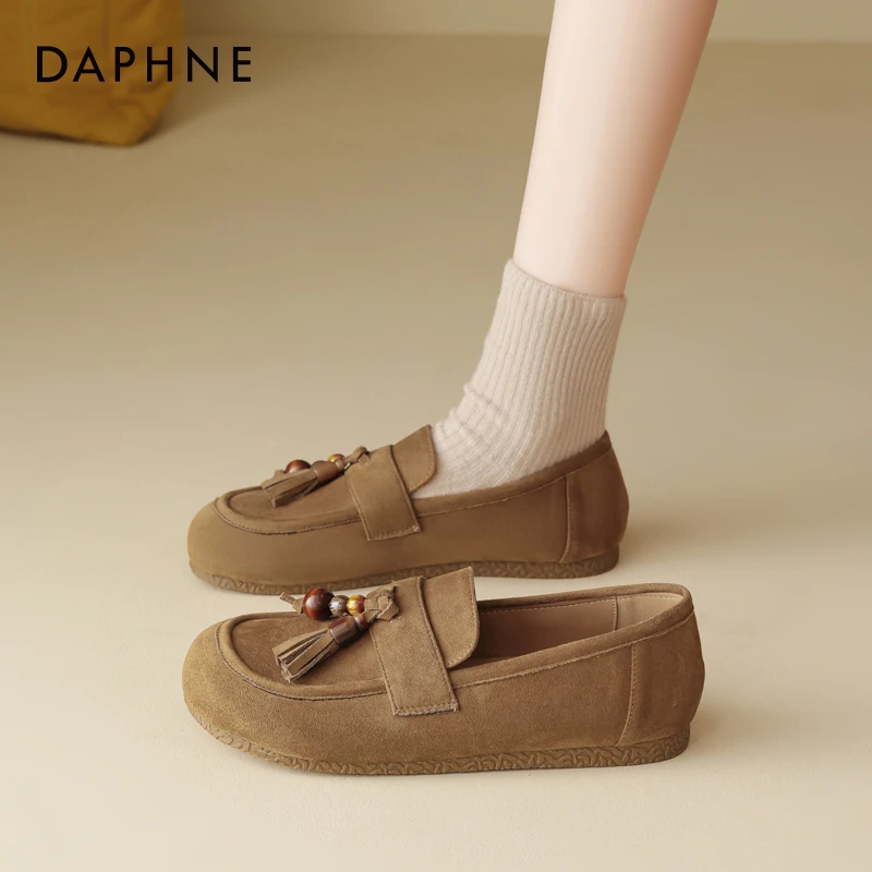 达芙妮网红爆款单鞋女款2025新款夏季薄款乐福鞋豆豆鞋懒人一脚蹬