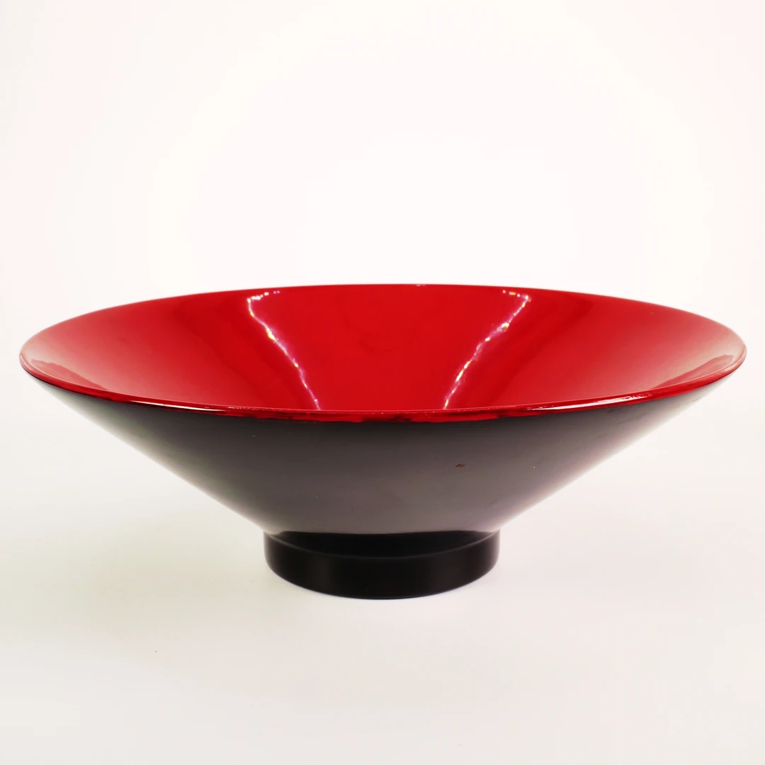 大漆盘子高脚窄底