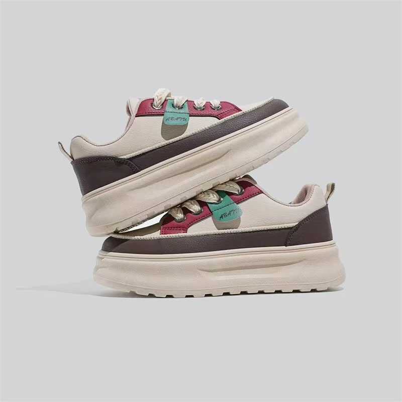 春季新款潮鞋小个子增高女鞋厚底运动板鞋休闲鞋女鞋25春季新款