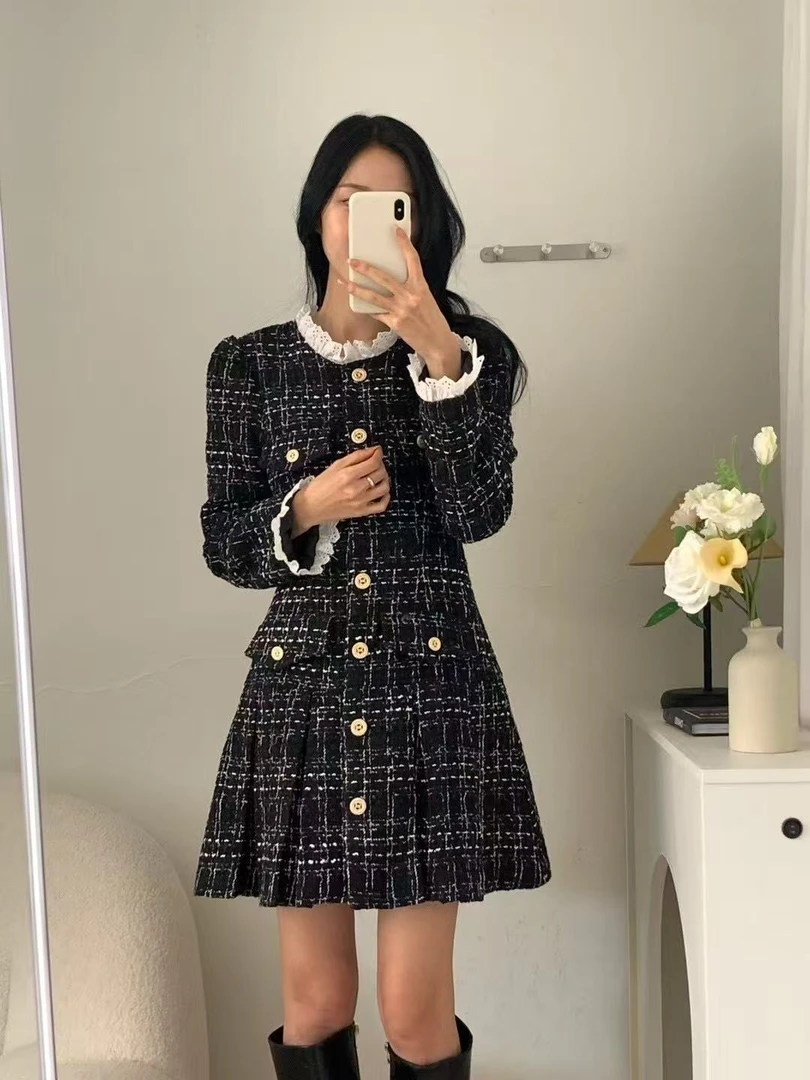 （no退no换）东大门代购小香连衣裙