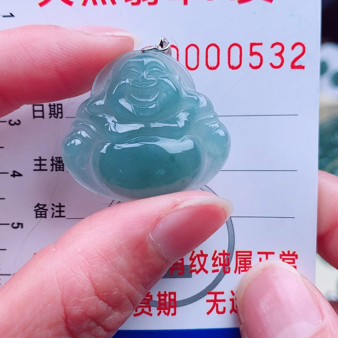 翡翠颈饰银S925镶嵌吊坠