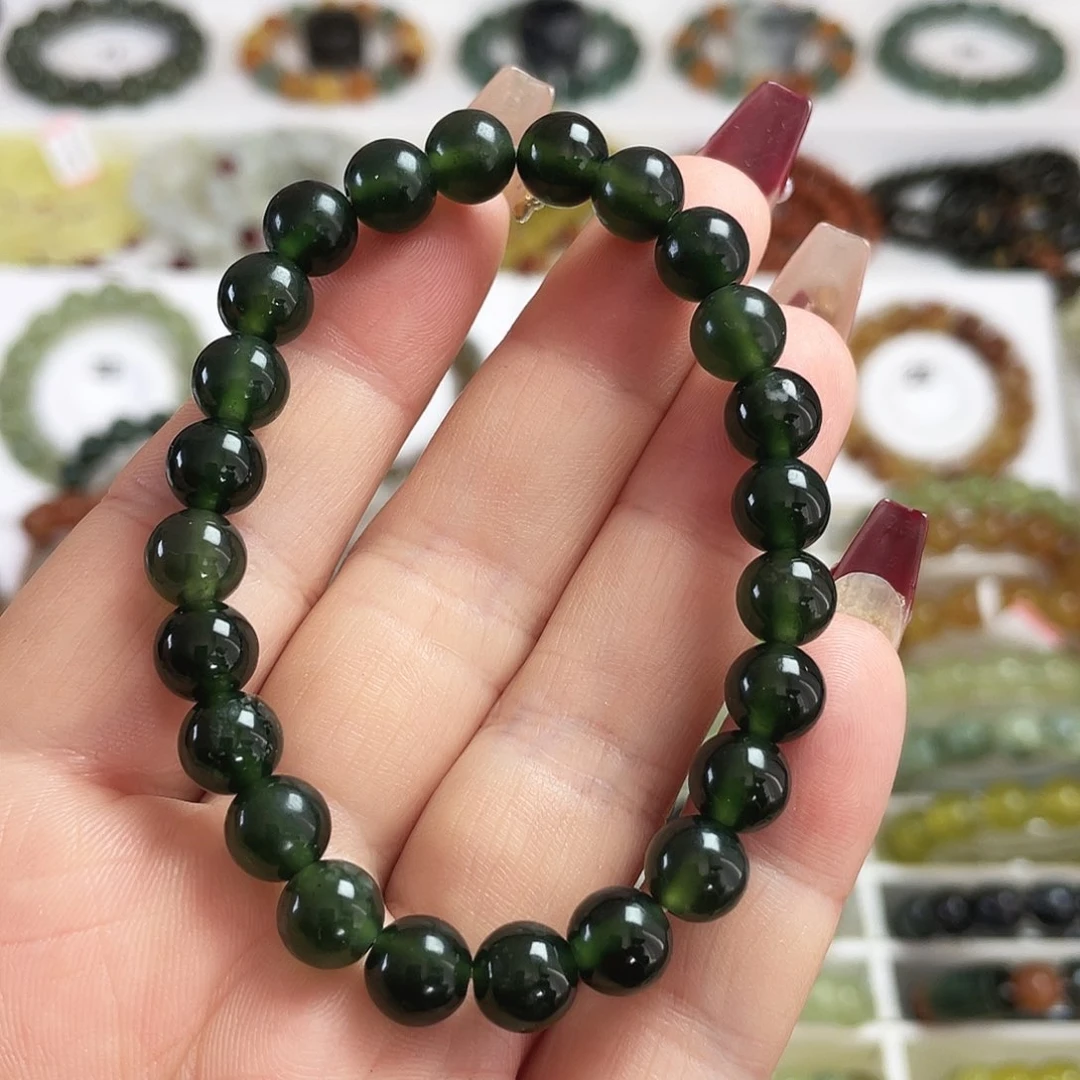 未镶嵌蛇纹石玉手链卡8，501